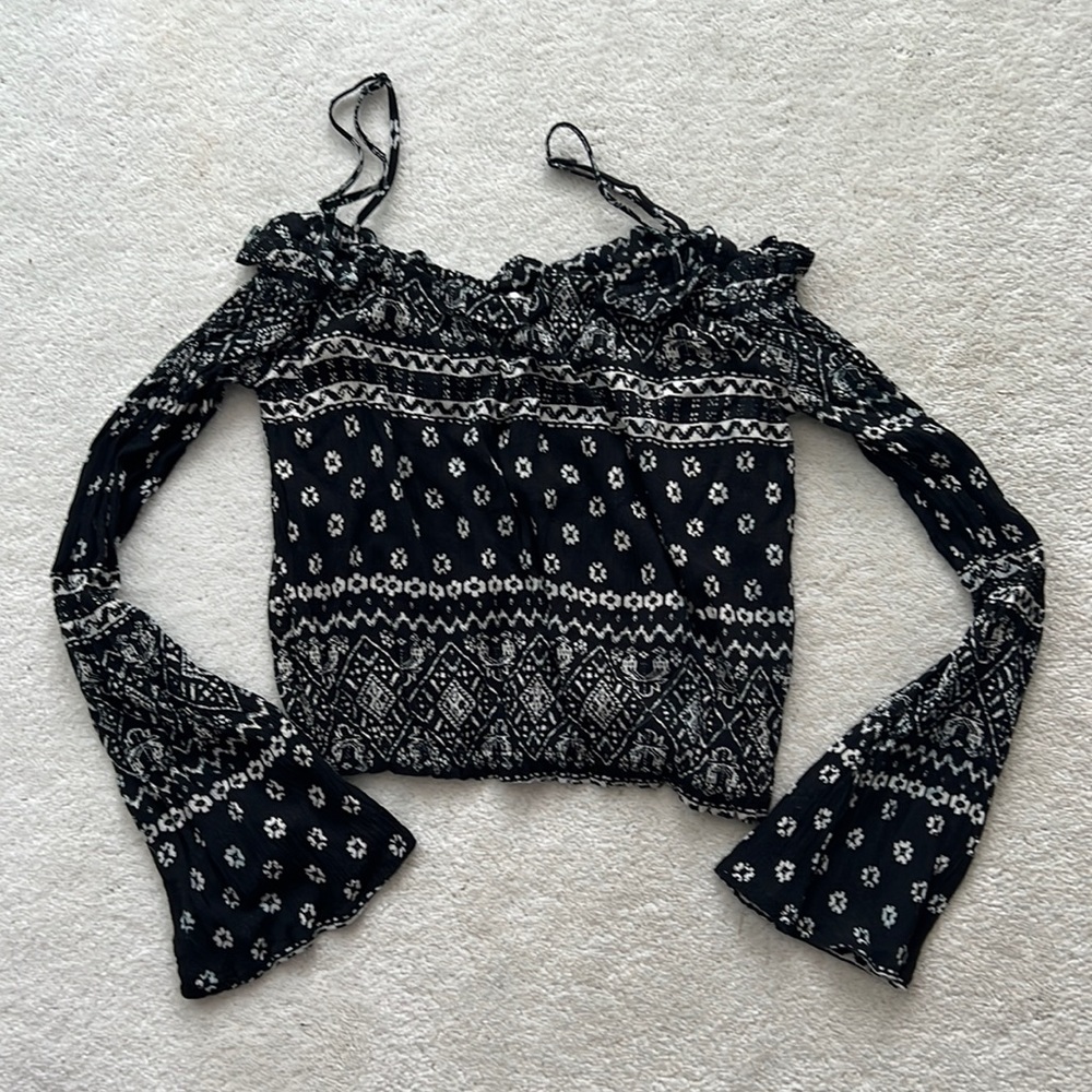 LA Hearts Patterned Crop Top